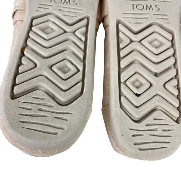 TOMS Light Pink White Bow Canvas Slip On Loafers Sneakers Casual Shoes sz 10 - Picture 16 of 16